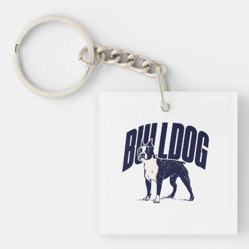 Bulldog vector art keychain
