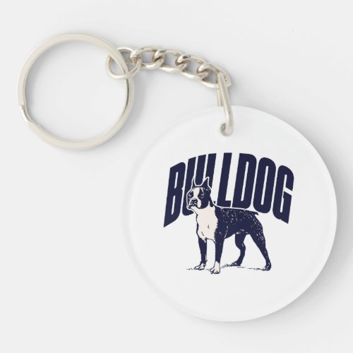 Bulldog vector art keychain