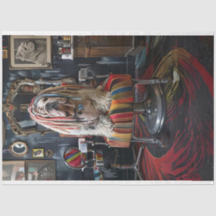 Bulldog Vibrant Dread Locks Decoupage  Tissue Paper