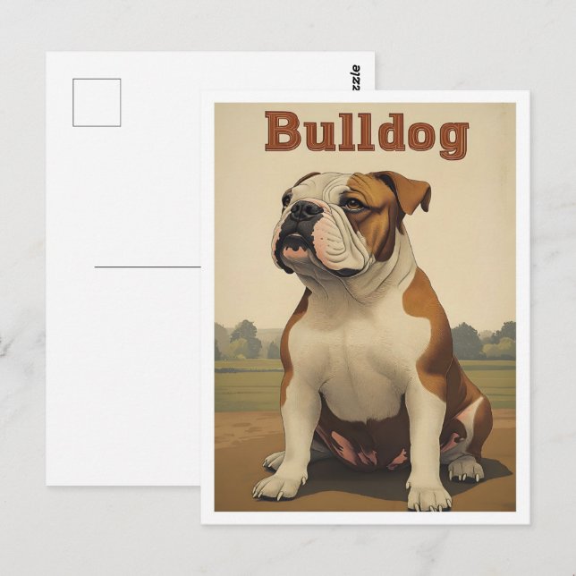 Bulldog Vintage Art Postcard (Front/Back)