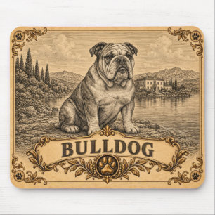 Bulldog, Vintage Heritage Dog Mouse Pad