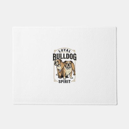 Bulldog Vintage Shirt Twin Bulldogs Engraving Tee_ Doormat