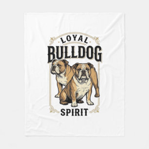 Bulldog Vintage Shirt Twin Bulldogs Engraving Tee_ Fleece Blanket