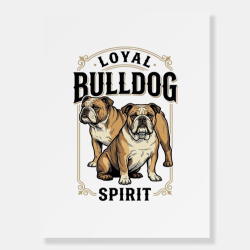 Bulldog Vintage Shirt Twin Bulldogs Engraving Tee_ Foam Board