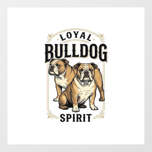 Bulldog Vintage Shirt Twin Bulldogs Engraving Tee_ Window Cling