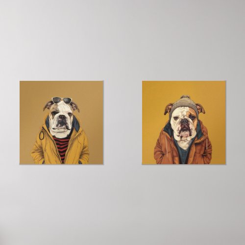 Bulldog  wall art sets