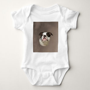 Bulldog Water Color Art Painting Baby Bodysuit
