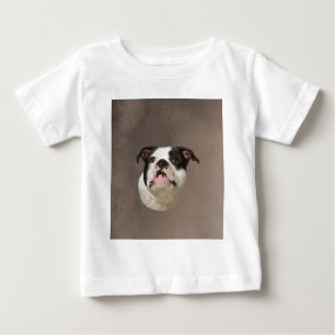 Bulldog Water Color Art Painting Baby T-Shirt