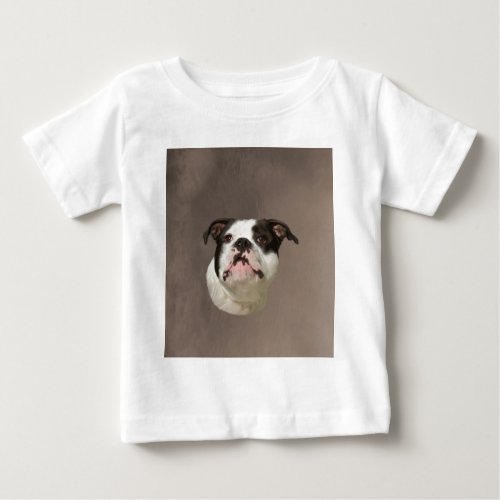 Bulldog Water Color Art Painting Baby T_Shirt