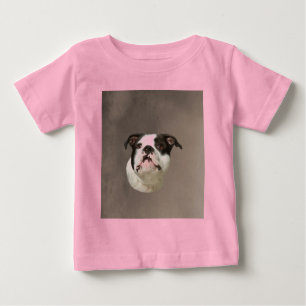 Bulldog Water Color Art Painting Baby T-Shirt
