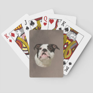 Bulldog Water Color Art Painting Poker Cards