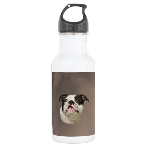 Bulldog Water Color Art Painting Stainless Steel Water Bottle