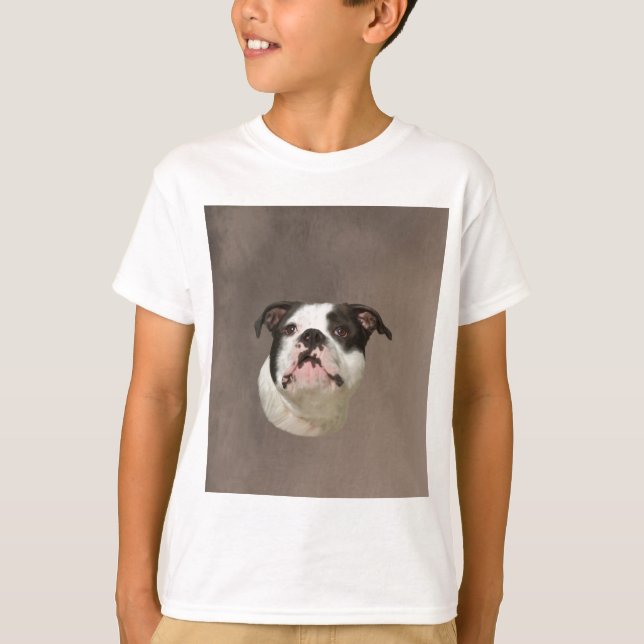 Bulldog Water Color Art Painting T-Shirt (Front)