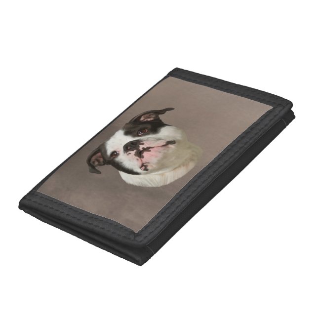 Bulldog Water Color Art Painting Trifold Wallet (Bottom)