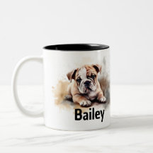 Bulldog Watercolor Mug