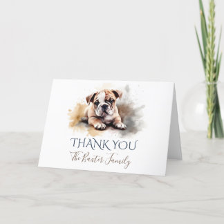 Bulldog Watercolor Thank You Card