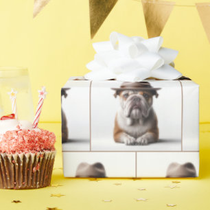 Bulldog Wearing a Fedora Wrapping Paper