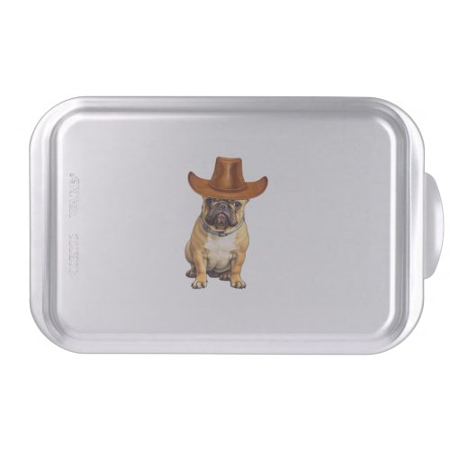 Bulldog Wearing Cowboy Hat     Cake Pan