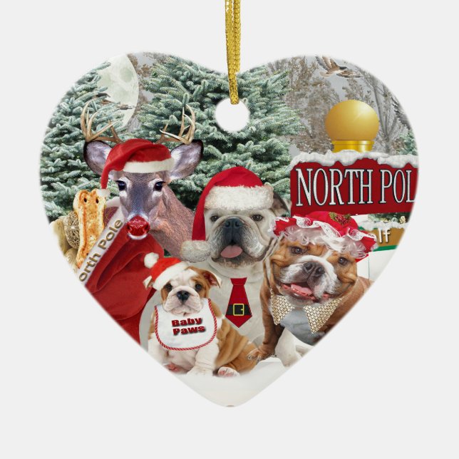 Bulldog Weather Is Frightful Ceramic Ornament (Front)