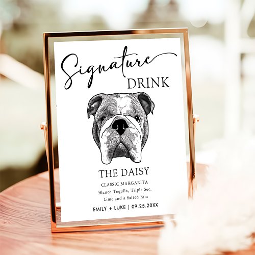 Bulldog Wedding Signature Drink Sign