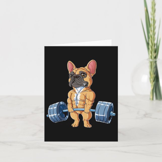 Bulldog Weightlifting Fawn Deadlift Fitness Gym Fu Card (Front)