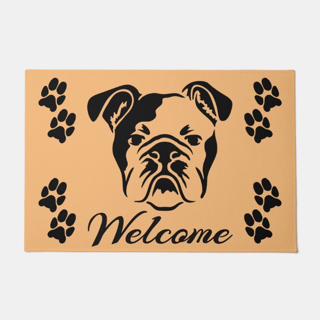 Bulldog Welcome Doormat (Front)
