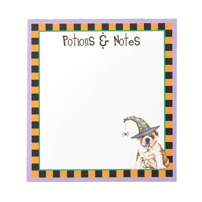 Bulldog Witch Notepad (Front)