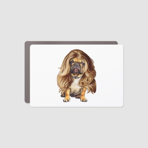 Bulldog with beautiful hair     car magnet