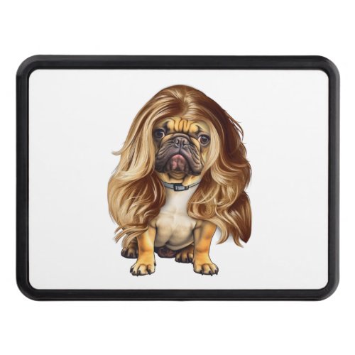 Bulldog with beautiful hair     hitch cover