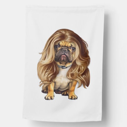 Bulldog with beautiful hair     house flag