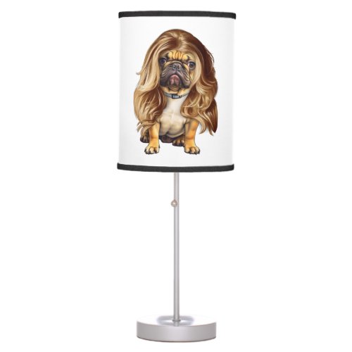 Bulldog with beautiful hair     table lamp