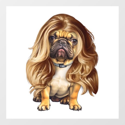 Bulldog with beautiful hair     wall decal 