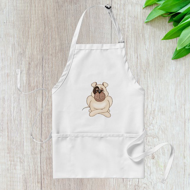 Bulldog with Big Eyes Adult Apron (Creator Uploaded)