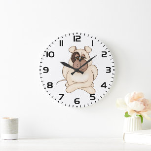 Bulldog with Big Eyes Large Clock