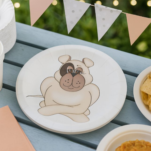Bulldog with Big Eyes Paper Plates (Creator Uploaded)