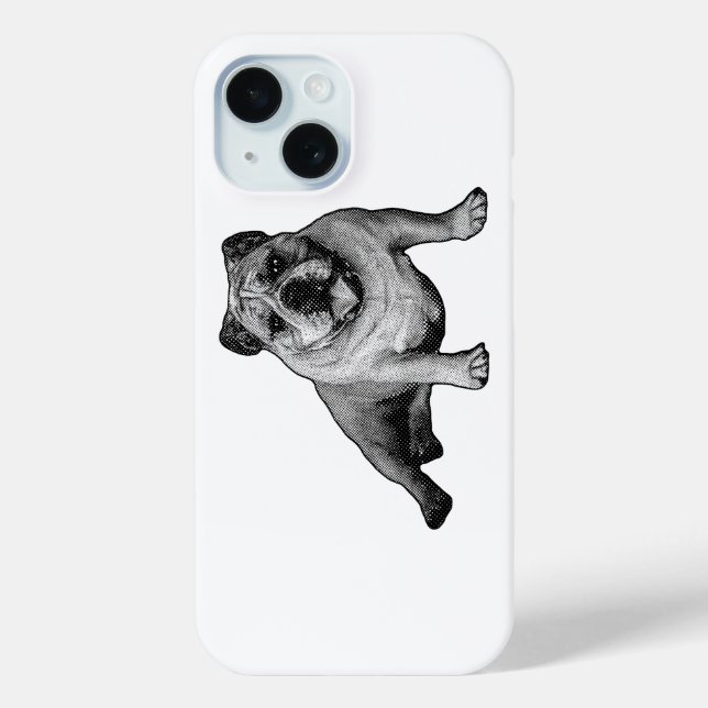 Bulldog with Bold Manga Dot Details Case-Mate iPhone Case (Back)