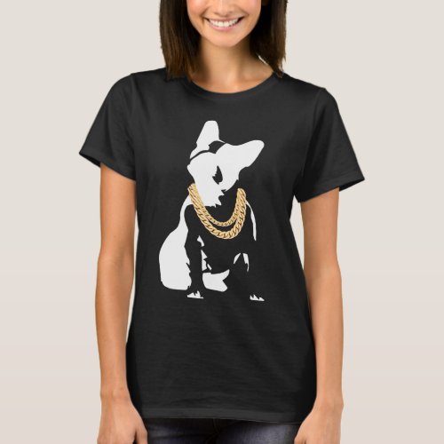 Bulldog With Gold Necklace  T_Shirt