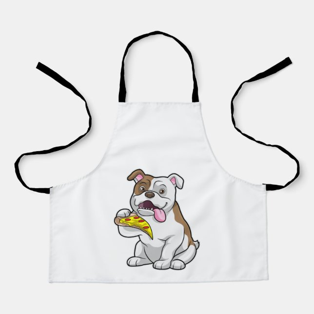 Bulldog with Piece of Pizza Apron (Front)