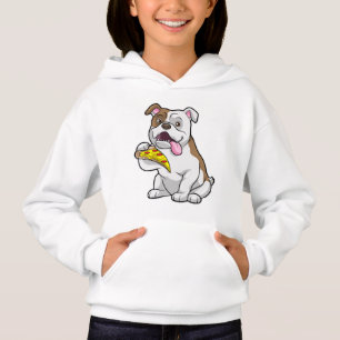 Bulldog with Piece of Pizza Hoodie