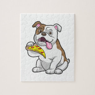 Bulldog with Piece of Pizza Jigsaw Puzzle