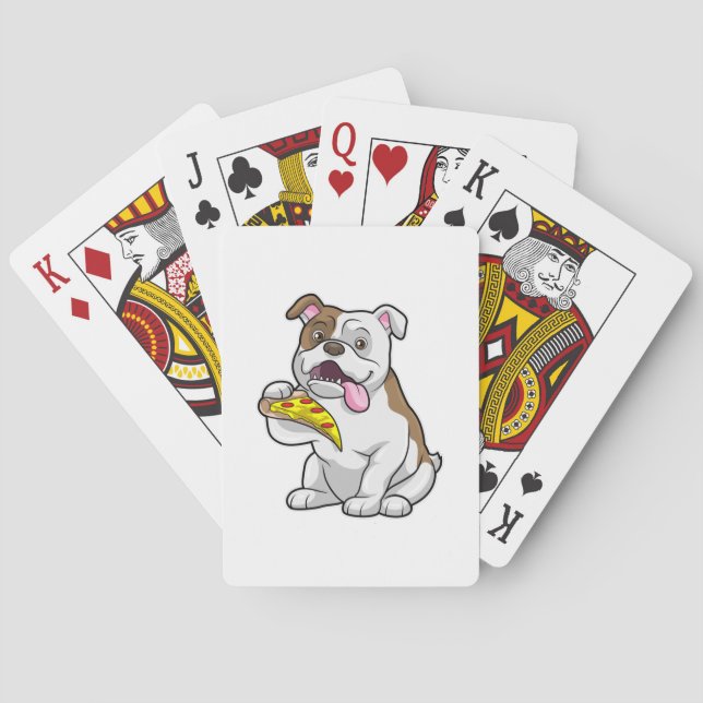 Bulldog with Piece of Pizza Poker Cards (Back)