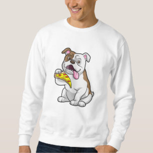 Bulldog with Piece of Pizza Sweatshirt