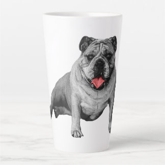 Bulldog with Playful Red Accents Latte Mug