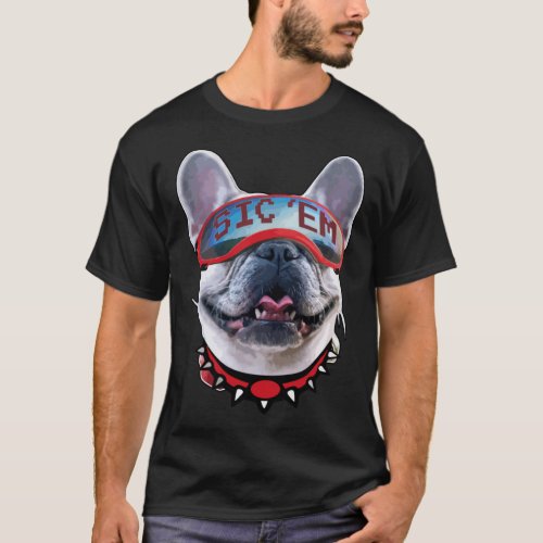 Bulldog With Uga Gameday Sunglasses   T_Shirt