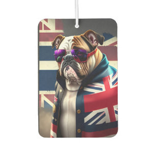 Bulldog with Union Jack Jacket Air Freshener