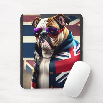 Bulldog With Union Jack Jacket Mouse Pad by Theraven14 at Zazzle