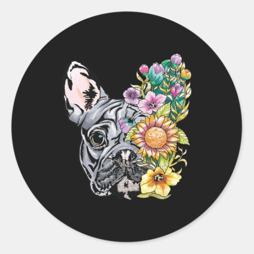 Bulldog Womens Frenchie Mum Gift  Classic Round Sticker