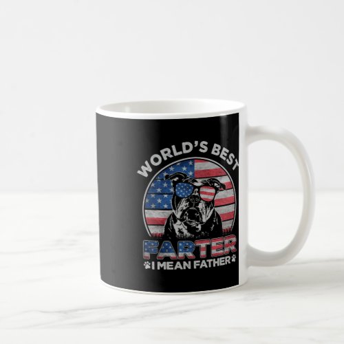 Bulldog Worlds Best Farter I Mean Father Usa Flag Coffee Mug