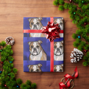 Bulldog wrapping paper