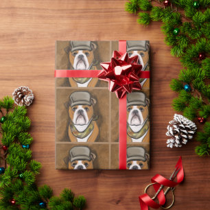 Bulldog wrapping paper